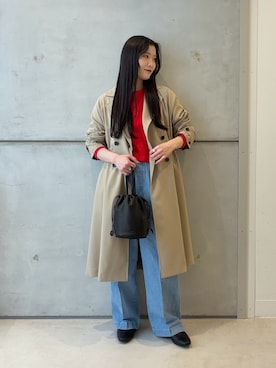 「URBAN RESEARCH（アーバンリサーチ）の『撥水/UVカット』ドロストトレンチコート（トレンチコート）」を使った、meiさん（レディース・157cm）の春コーディネート