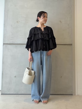 「URBAN RESEARCH DOORS（アーバンリサーチドアーズ）のアイテム（デニムパンツ）」を使った、meiさん（レディース・157cm）の夏コーディネート