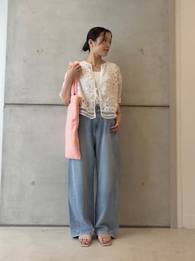 「URBAN RESEARCH DOORS（アーバンリサーチドアーズ）のアイテム（デニムパンツ）」を使った、meiさん（レディース・157cm）の夏コーディネート