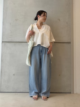 「URBAN RESEARCH DOORS（アーバンリサーチドアーズ）のアイテム（デニムパンツ）」を使った、meiさん（レディース・157cm）の夏コーディネート