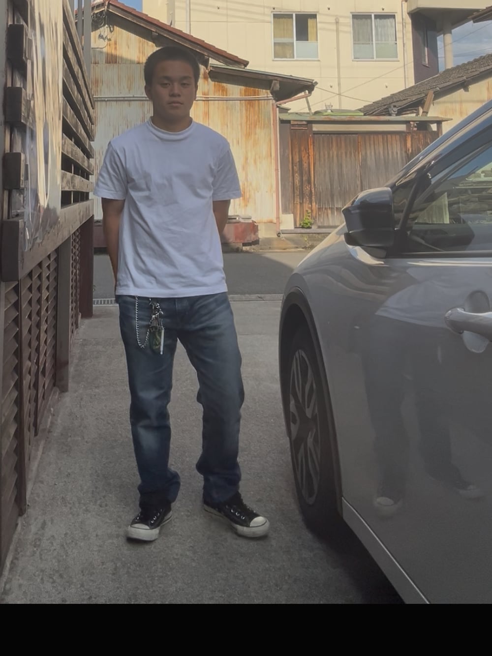 「無地T」｜「HANESのHanes/へインズ BEEFY/ビーフィー 無地 クルーネック 半袖Tシャツ/1P パックT/レディース メンズ（Tシャツ/カットソー、ホワイト系）」を使った、llgxivfさん（骨格ストレート・メンズ・156cm）の夏コーディネートの1枚目の写真