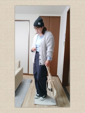 「アイテム（ニットキャップ/ビーニー）」を使った、kirinさん（レディース・169cm・30代）の秋コーディネート