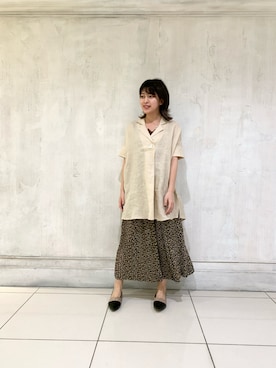「NARACAMICIE（ナラカミーチェ）のアイテム（シャツ/ブラウス）」を使った、kmmr94さん（レディース・161cm）の夏コーディネート
