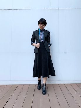 「NARACAMICIE（ナラカミーチェ）のアイテム（テーラードジャケット）」を使った、kmmr94さん（レディース・161cm）の冬コーディネート
