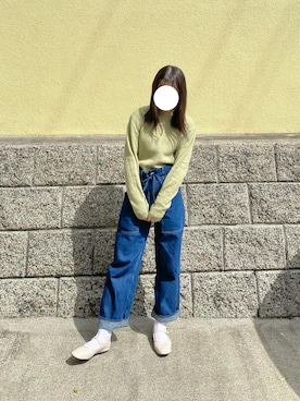 「ピスタチオ」｜「アイテム（バレエシューズ）」を使った、ふさん（レディース・156cm）の春コーディネート