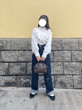 「アイテム（デニムパンツ）」を使った、ふさん（レディース・156cm）の春コーディネート