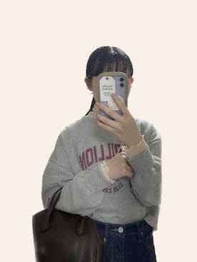 「JUNOAH（ジュノア）のシアーウェーブカットソー（Tシャツ/カットソー）」を使った、ふさん（レディース・156cm）の冬コーディネート