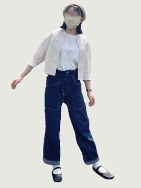 「フレンチカジュアル」｜「アイテム（パンプス）」を使った、ふさん（レディース・156cm）の夏コーディネート