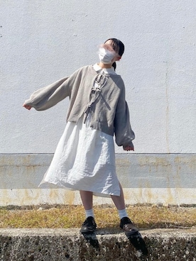 「idem（イデム）のアイテム（シャツワンピース）」を使った、ふさん（レディース・156cm）の春コーディネート