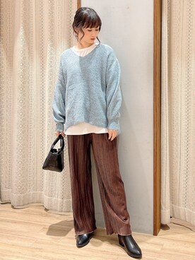 「編み込みバッグ」｜satomikamoさん（レディース・162cm）の冬コーディネート