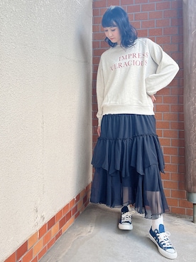 「30代ファッション」｜「アイテム（スウェット）」を使った、satomikamoさん（レディース・162cm）の秋コーディネート