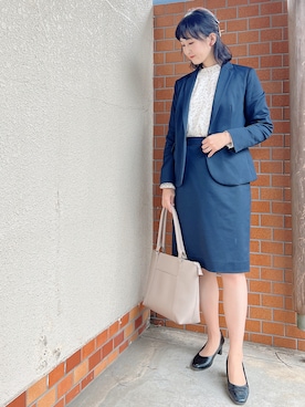 「スーツコーデ」｜satomikamoさん（レディース・162cm）の秋コーディネート