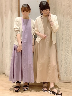 ワンピースを使った 色違いコーデ のレディース人気ファッションコーディネート Wear