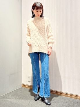 「フレアデニム」｜satomikamoさん（レディース・162cm）の冬コーディネート