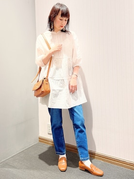 「ティアードブラウス」｜satomikamoさん（レディース・162cm）の冬コーディネート