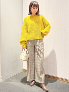 「編み込みバッグ」｜satomikamoさん（レディース・162cm）の冬コーディネート