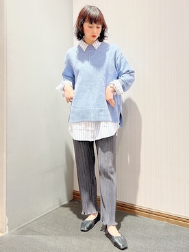 「デニムライク」｜satomikamoさん（レディース・162cm）の冬コーディネート