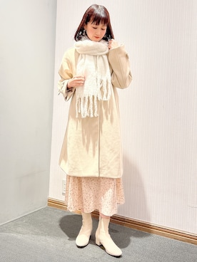 「Aラインコート」｜「アイテム（その他アウター）」を使った、satomikamoさん（レディース・162cm）の冬コーディネート