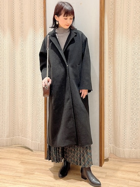 「オリエンタルトラフィック」｜「アイテム（チェスターコート）」を使った、satomikamoさん（レディース・162cm）の冬コーディネート