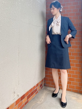 「スーツコーデ」｜satomikamoさん（レディース・162cm）の秋コーディネート