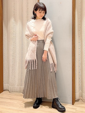 「メロートップス」｜「アイテム（ブーツ）」を使った、satomikamoさん（レディース・162cm）の秋コーディネート
