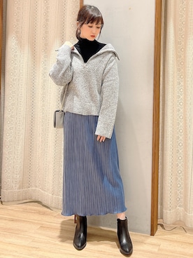 「リブタートルネック」｜「アイテム（ブーツ）」を使った、satomikamoさん（レディース・162cm）の秋コーディネート