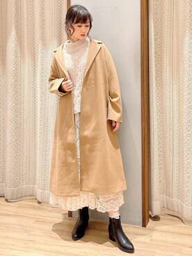 「オリエンタルトラフィック」｜「アイテム（チェスターコート）」を使った、satomikamoさん（レディース・162cm）の秋コーディネート