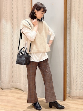 「編み込みバッグ」｜satomikamoさん（レディース・162cm）の秋コーディネート