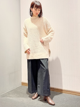 「トレンドファッション」｜「アイテム（ブーツ）」を使った、satomikamoさん（レディース・162cm）の冬コーディネート