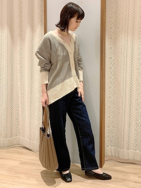 「ざっくりカーデ」｜satomikamoさん（レディース・162cm）の秋コーディネート