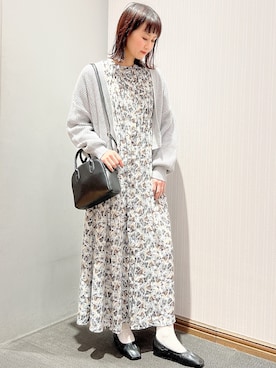 「ラウンドバッグ」｜「アイテム（ワンピース/ドレス）」を使った、satomikamoさん（レディース・162cm）の冬コーディネート
