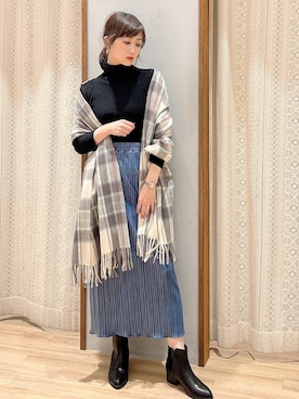 「リブタートルネック」｜「アイテム（ブーツ）」を使った、satomikamoさん（レディース・162cm）の秋コーディネート