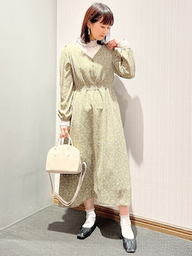 「ラウンドバッグ」｜「アイテム（ワンピース/ドレス）」を使った、satomikamoさん（レディース・162cm）の春コーディネート