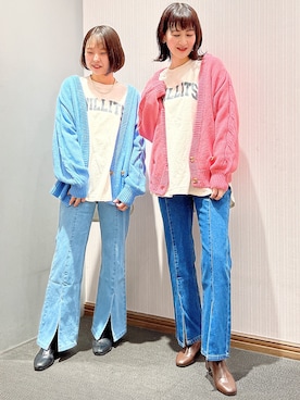 「ケーブルカーディガン」｜「アイテム（ブーツ）」を使った、satomikamoさん（レディース・162cm）の冬コーディネート