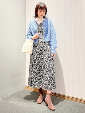 「春先取りコーデ」｜「アイテム（ワンピース/ドレス）」を使った、satomikamoさん（レディース・162cm）の冬コーディネート