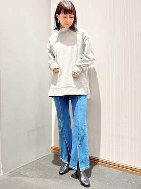 「フレアデニム」｜satomikamoさん（レディース・162cm）の冬コーディネート