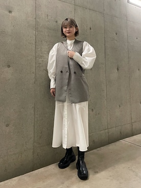 「マーメイド」｜「アイテム（シャツワンピース）」を使った、koharuさん（レディース・157cm）の春コーディネート