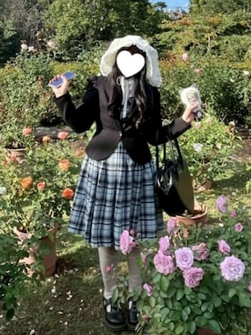 「アイテム（その他ヘアアクセサリー）」を使った、むむさん（レディース・152cm）の秋コーディネート