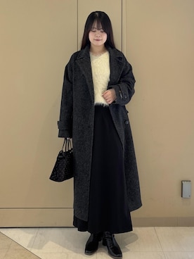 「ROPE' PICNIC（ロペピクニック）のJapan fabric スタンドカラーロングコート/一部WEB限定カラー（チェスターコート）」を使った、nodokaさん（レディース・161cm）の秋コーディネート