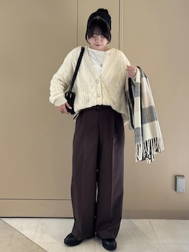 「アイテム（ストール/ショール）」を使った、nodokaさん（レディース・161cm）の秋コーディネート