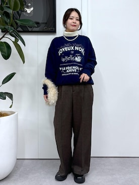 「ROPÉ PICNIC」｜「アイテム（スウェット）」を使った、nodokaさん（レディース・161cm）の冬コーディネート