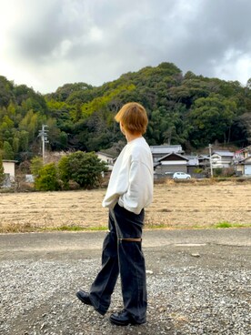 「ADRER（アドラー）のアイテム（スウェット）」を使った、りょーとさん（メンズ・173cm）の冬コーディネート