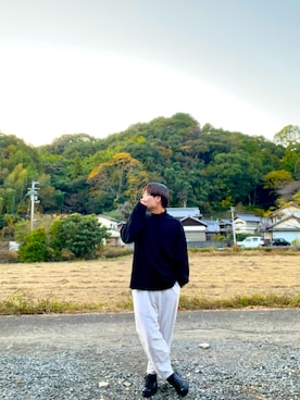 「ADAMASTE（アダマスト）のアイテム（パンツ）」を使った、りょーとさん（メンズ・173cm）の秋コーディネート