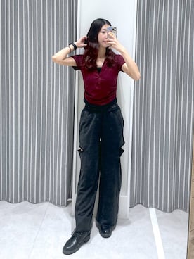 「アイテム（スウェットパンツ）」を使った、まゆさん（レディース・167cm）の夏コーディネート