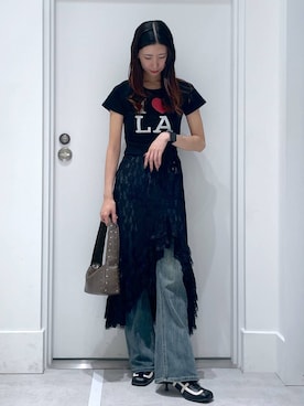 「高見え」｜「アイテム（パンプス）」を使った、まゆさん（レディース・167cm）の夏コーディネート