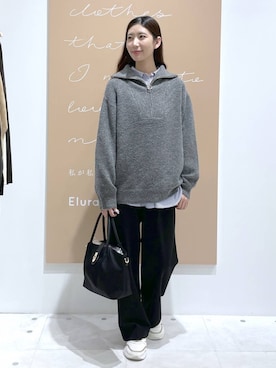 「デート/ロマンティック」｜「アイテム（トートバッグ）」を使った、まゆさん（レディース・167cm）の冬コーディネート