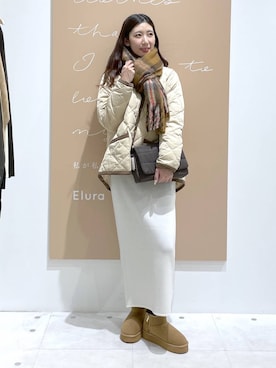 「デート/ロマンティック」｜「アイテム（ジャケット/アウター）」を使った、まゆさん（レディース・167cm）の冬コーディネート