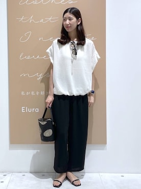 「Elura（エルーラ）のアイテム」を使った、まゆさん（レディース・167cm）の夏コーディネート