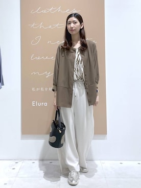 「Elura（エルーラ）のHole digging bag/640659（ハンドバッグ、ブラック系）」を使った、まゆさん（レディース・167cm）の春コーディネート