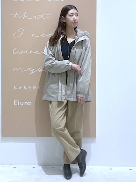 「アイテム（マウンテンパーカー、ベージュ系）」を使った、まゆさん（レディース・167cm）の秋コーディネート